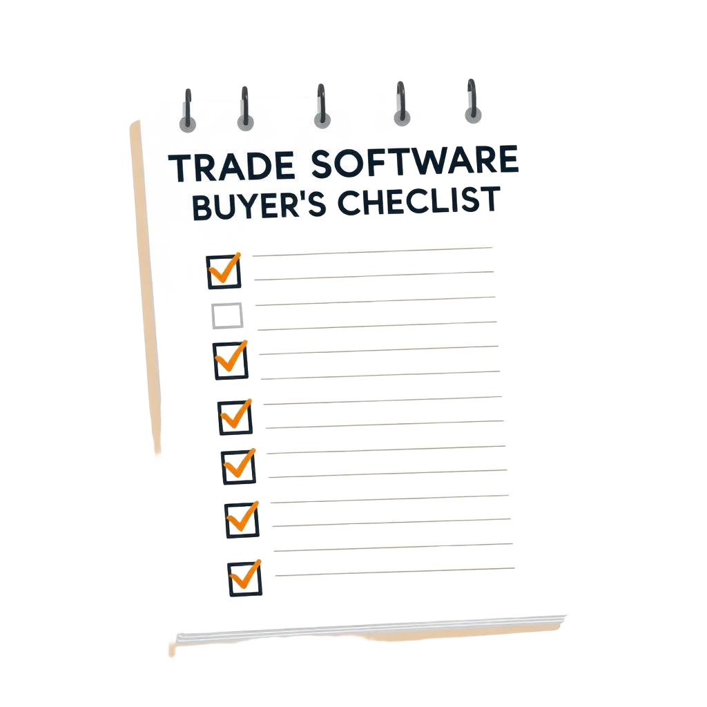 Illustrated Trade Software Buyer's Checklist notepad